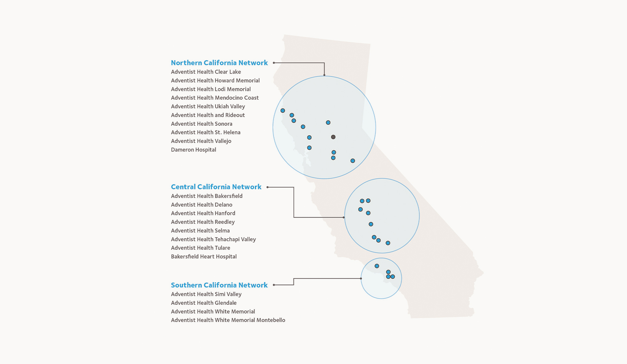 Adventist Health Medical Group Map